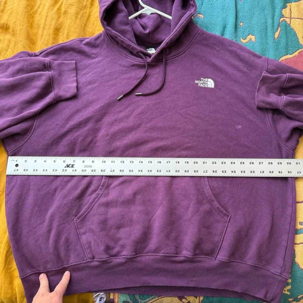 The North Face Mens Purple Pullover Hoodie XXL Embroidered Logo‎ Sweatshirt